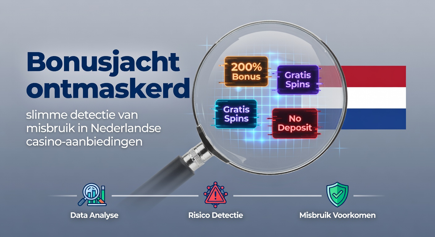 Grafiek met detectiepatronen van bonusmisbruik in Nederlandse online casino's, inclusief lijnen voor abnormale inzetgedragingen en rode vlaggen voor verdachte accounts