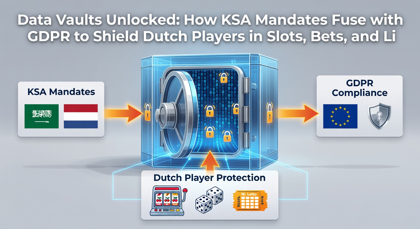 Grafiek die de fusie van KSA-regels en GDPR-lagen illustreert voor data-bescherming in Nederlandse online gokken