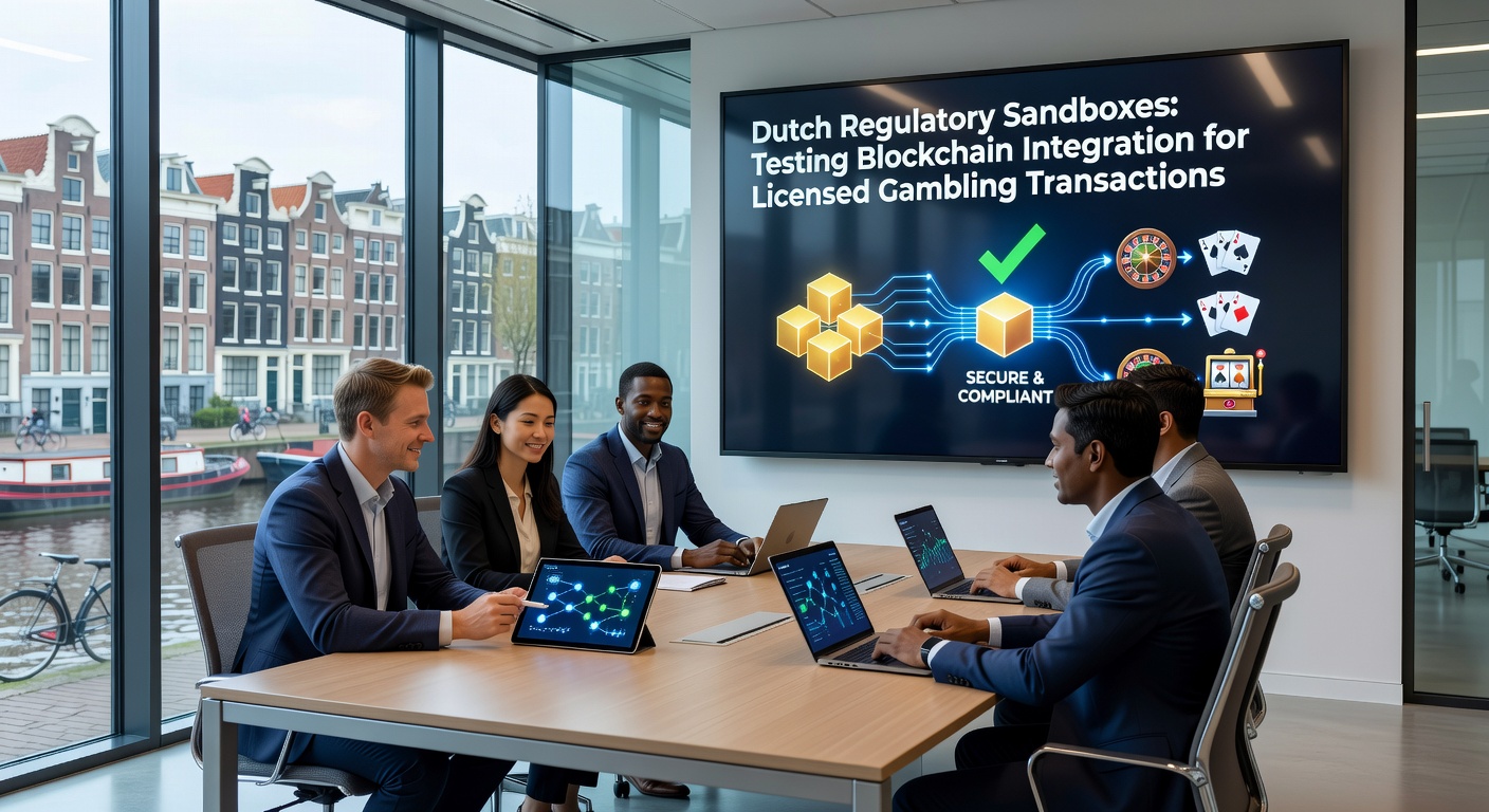 Technische weergave van blockchain-nodes die worden gebruikt in sandbox-tests voor Nederlandse goktransacties