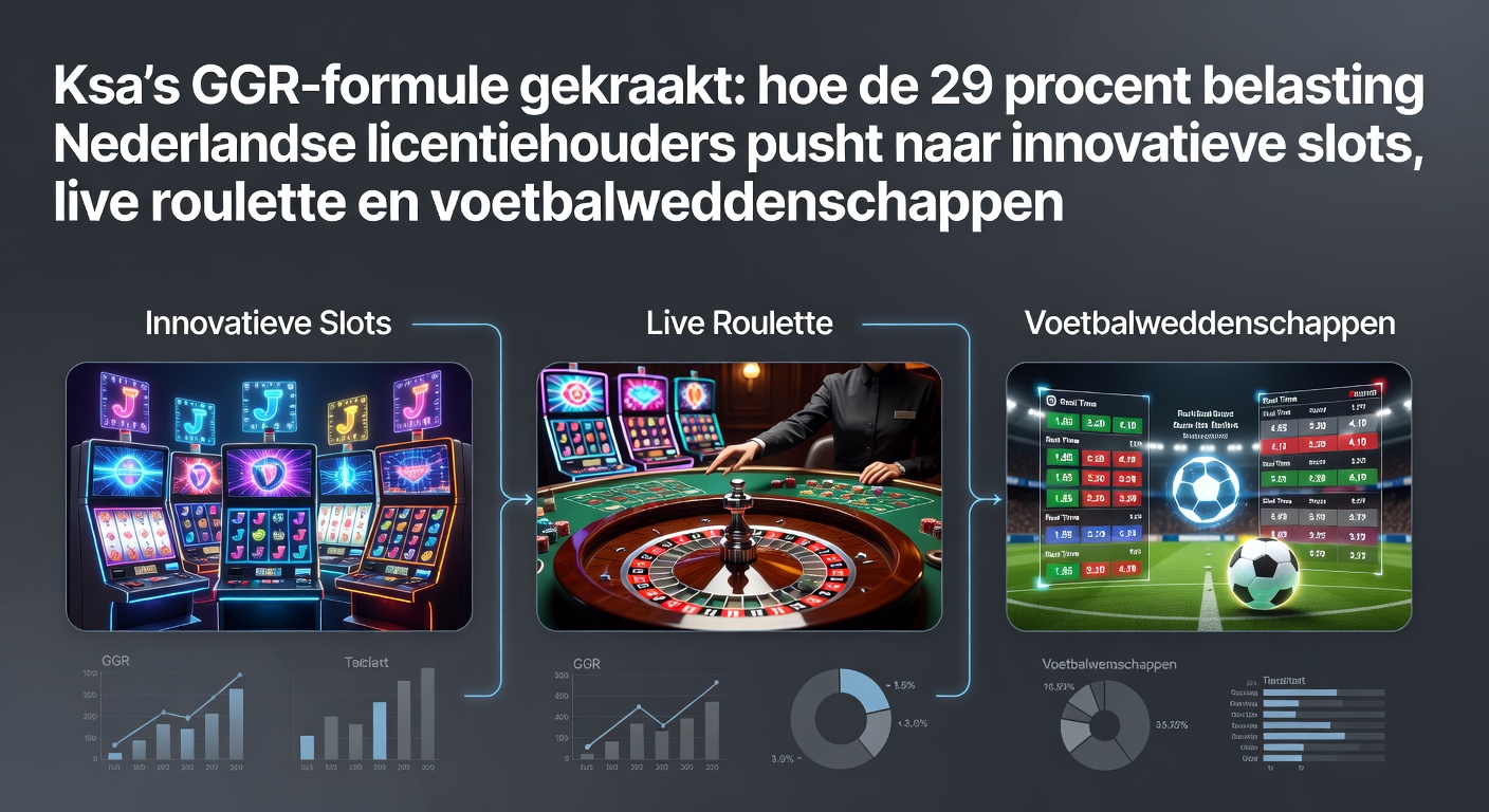 Grafiek van GGR-berekening met KSA-belastingdruk op Nederlandse online goksites, inclusief slots en weddenschappen