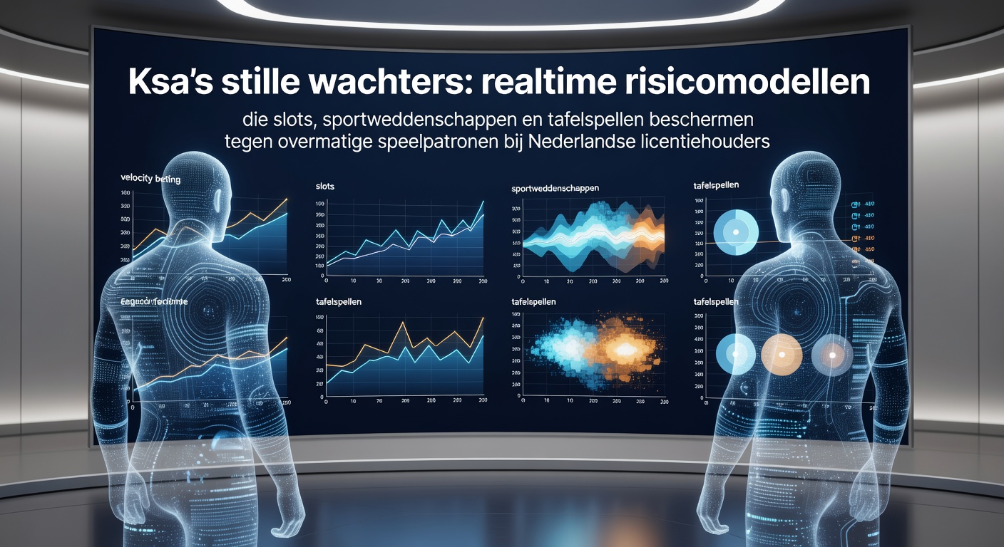Grafische weergave van realtime risicomodellen die speelpatronen analyseren op Nederlandse gokplatforms, met lijnen die risico's detecteren