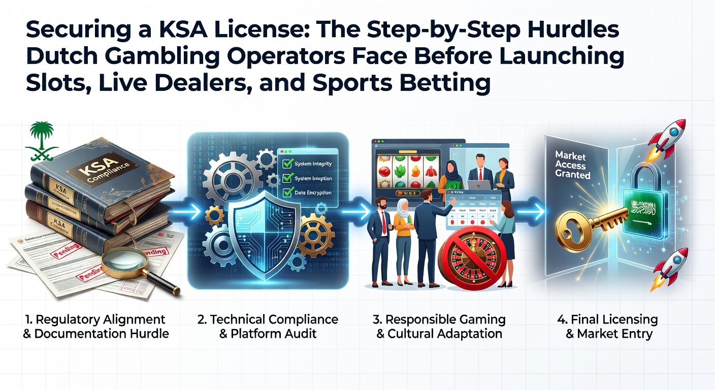 Overzicht van de KSA-licentieprocedure met stappen en documenten voor Nederlandse online gokbedrijven