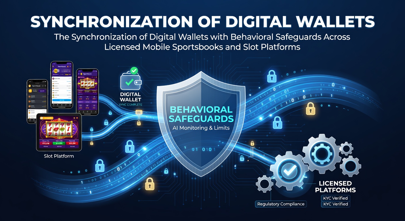 Illustratie van digitale wallet synchronisatie met gedragsbescherming in mobiele gokapps